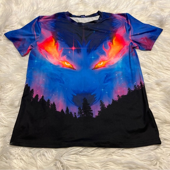 Dolls Kill Other - 🌟5/30$ Vivid wolf night festival shirt